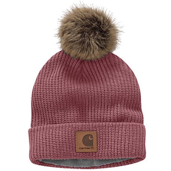 Carhartt Fleece Lined Pom Beanie Raisin 